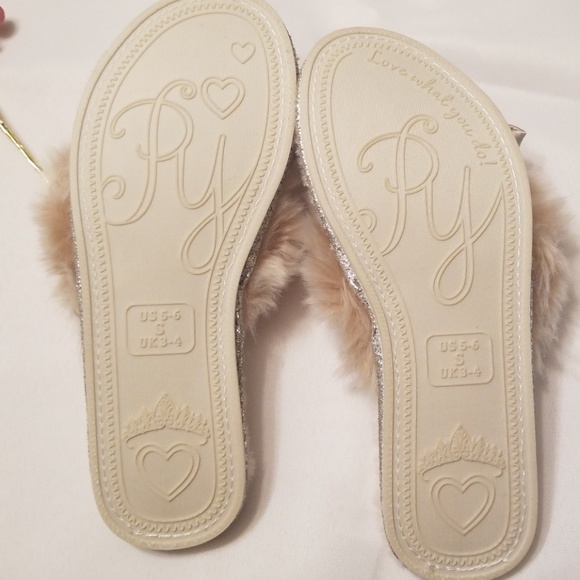 💎Nwt Swarvoski Jewel Satin & Fur Bridal Slipper S - Picture 5 of 8